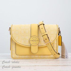 NWT Coach C8307 Lonnie Crossbody in Signature Jacquard Retro Yellow